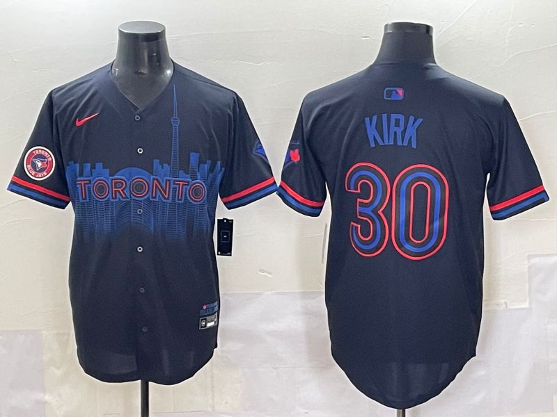 Men 2025 Toronto Blue Jays #30 Kirk Black Joint Name Nike MLB Jersey style 9